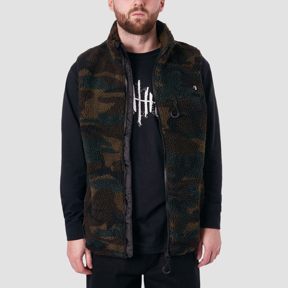 Heathen Wall of Sleep Fleece Vest Camo