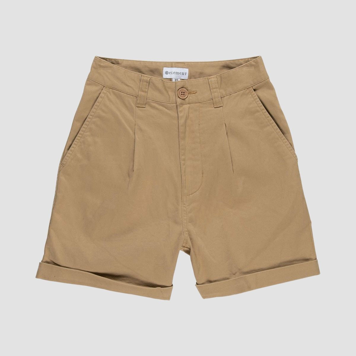 Element Olsen High Waist Shorts Desert Khaki - Womens