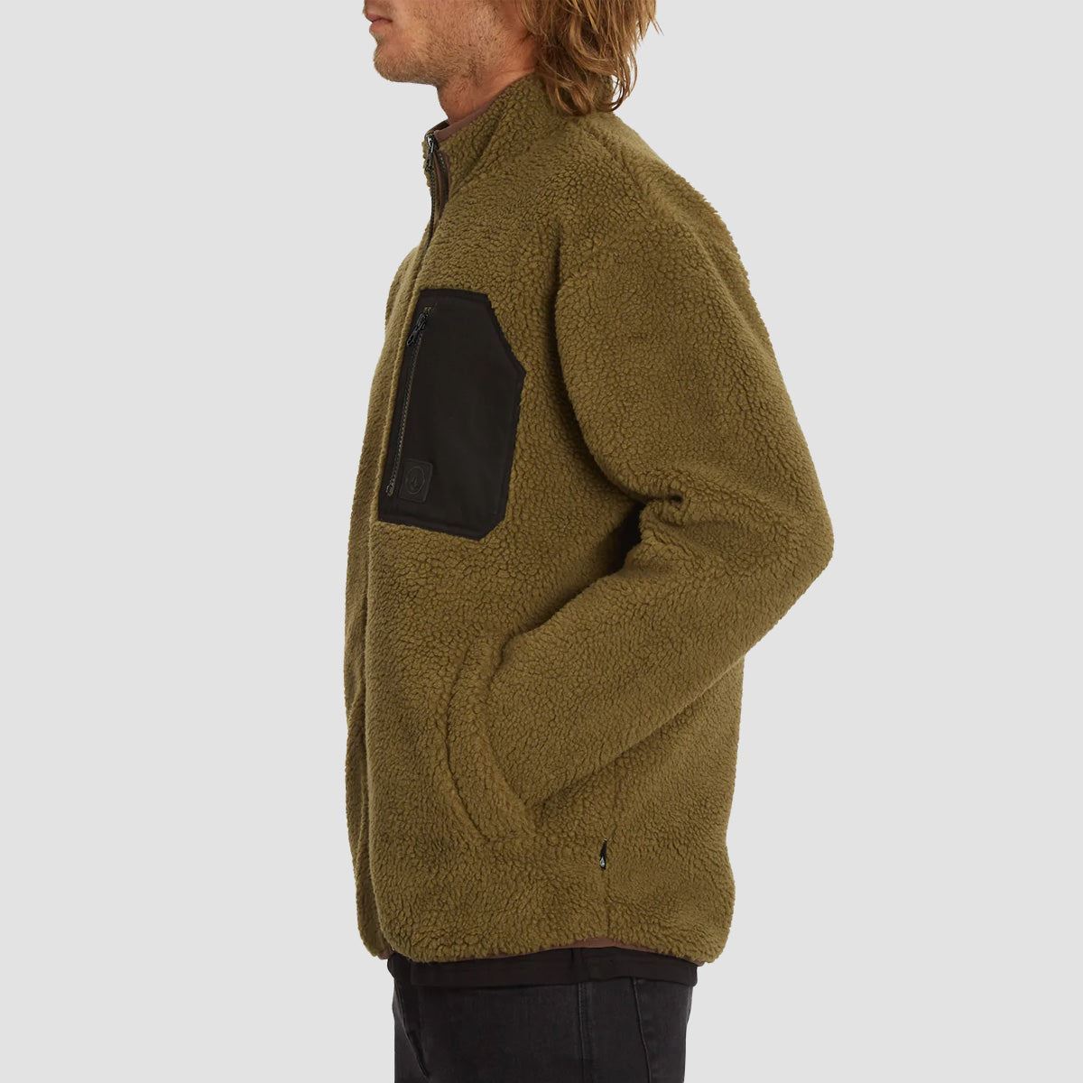 Volcom Muzzer Fuzzar Zip Sweatshirt Service Green