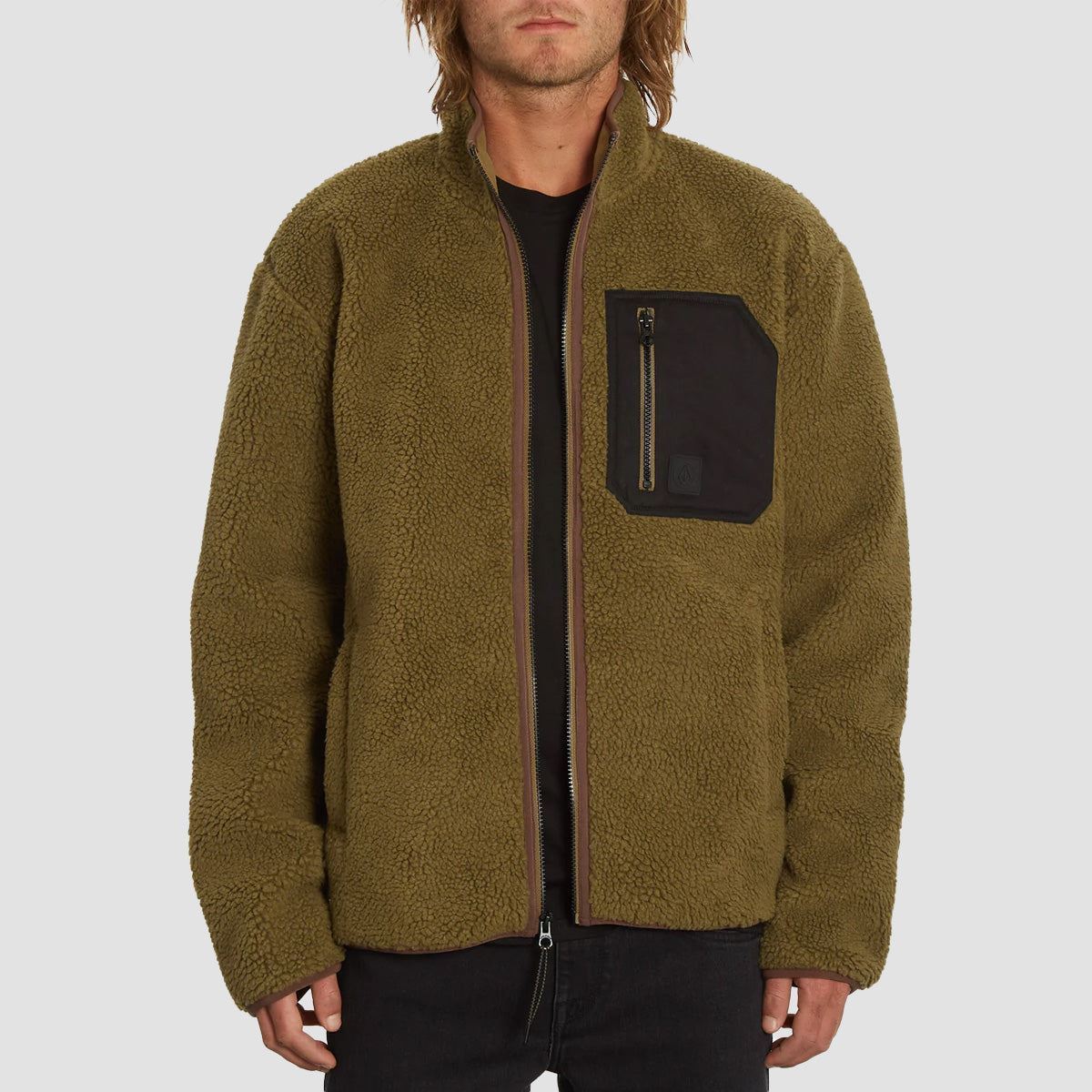 Volcom Muzzer Fuzzar Zip Sweatshirt Service Green