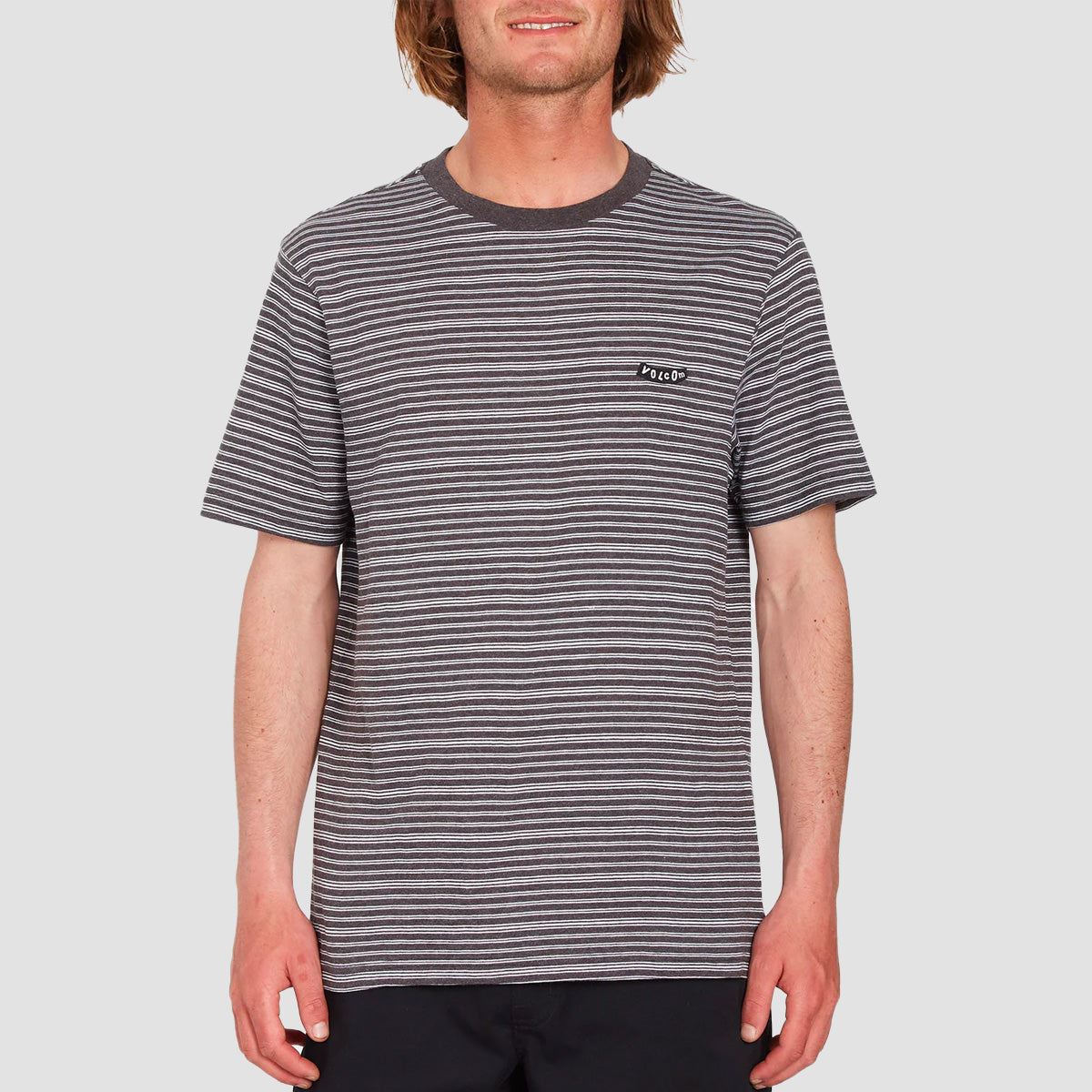 Volcom Static Stripe Crew T-Shirt Black