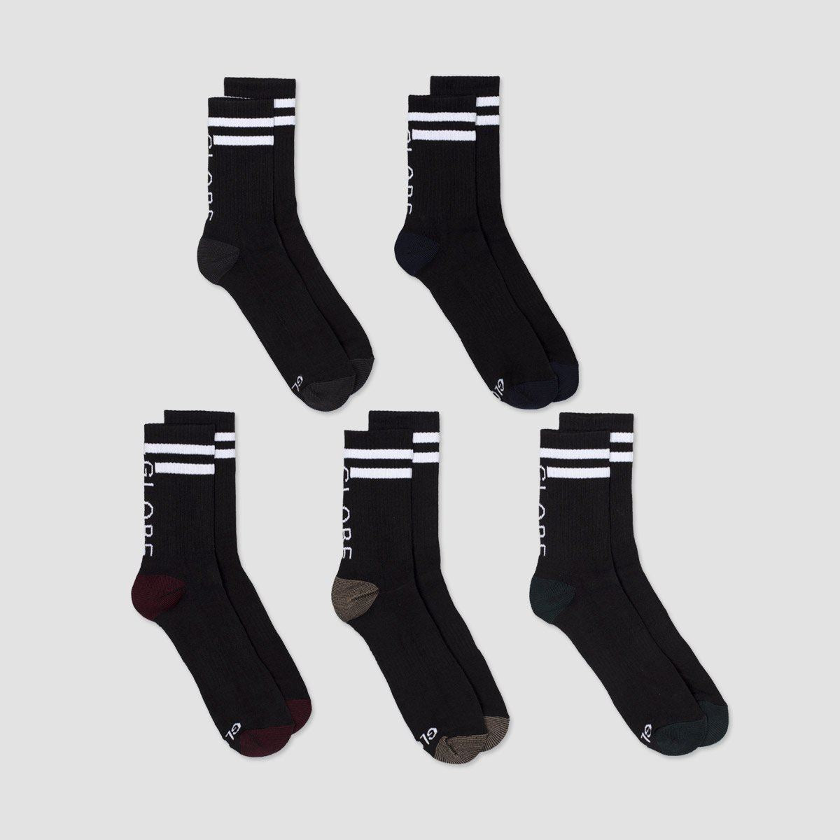 Globe Carter Crew Socks 5 Pack Assorted