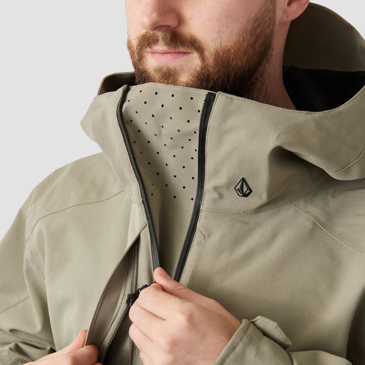 Volcom Brighton Pullover Snow Jacket Light Military