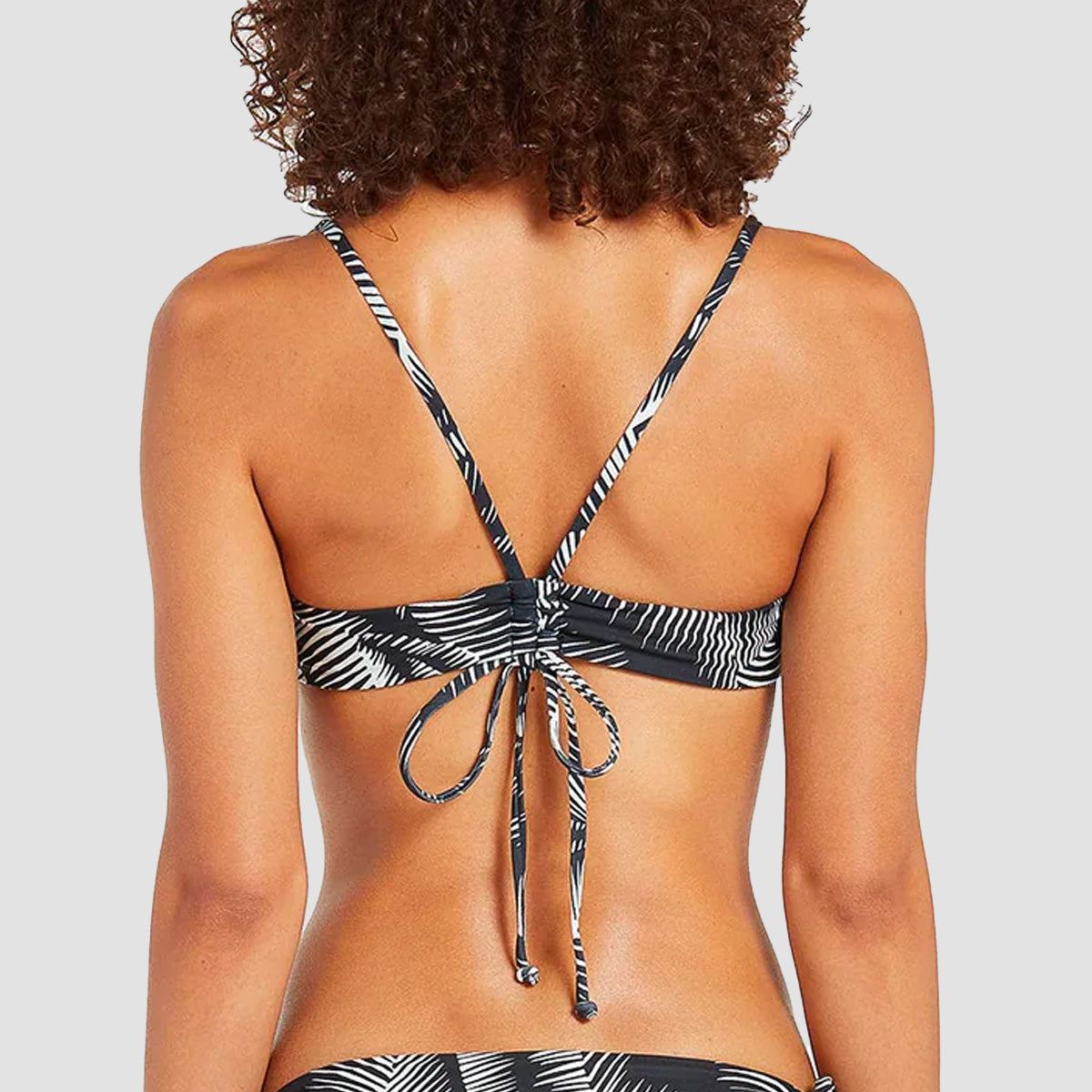 Volcom Stay Or Leaf Scoop Bikini Top Black - Womens