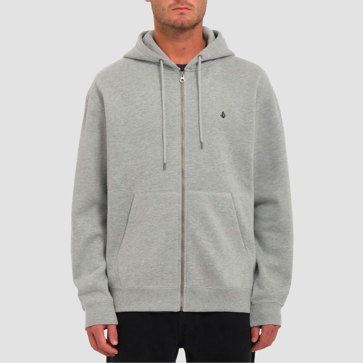 Volcom Single Stone Zip Hoodie Heather Grey