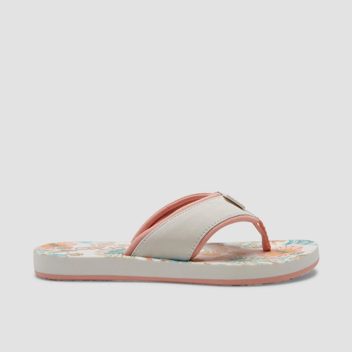 Roxy Coastin Print Sandals White/Pink - Womens