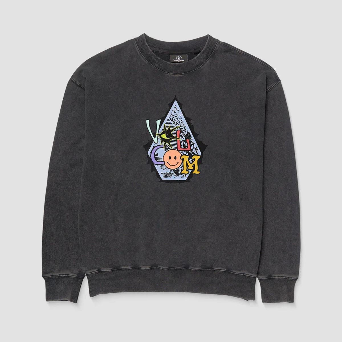 Volcom Psychosis Crew Sweatshirt Washed Black - Kids