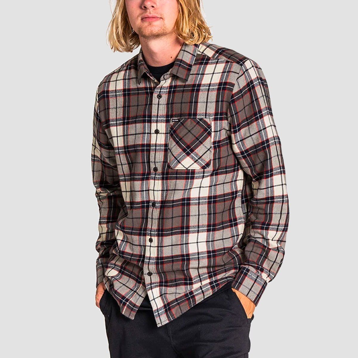 Volcom Caden Plaid Longsleeve Shirt Bleached Sand