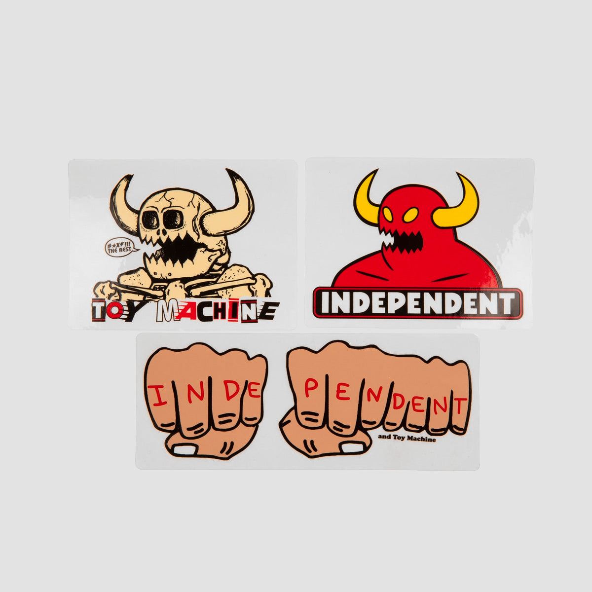Independent X Toy Machine Sticker 3 Pack Multi