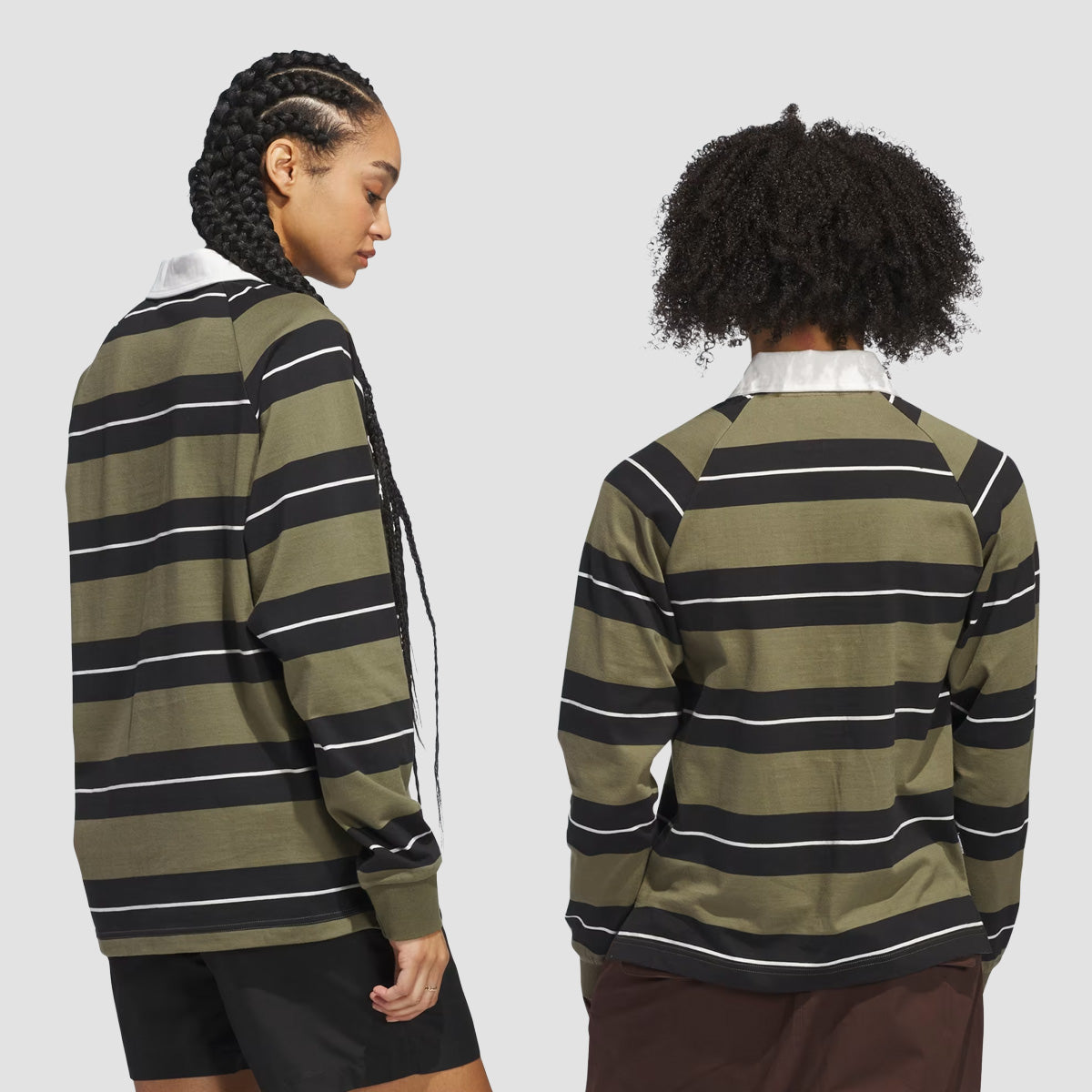 adidas Shmoofoil Longsleeve Rugby Shirt (Gender Neutral) Olive Strata/Black/Core White
