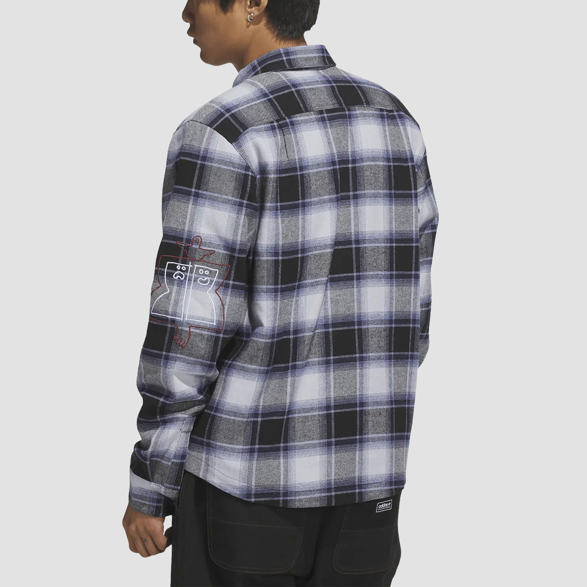 adidas Skateboarding X Mark Gonzales Longsleeve Flannel Shirt Black/Muted Purple/Halo Silver