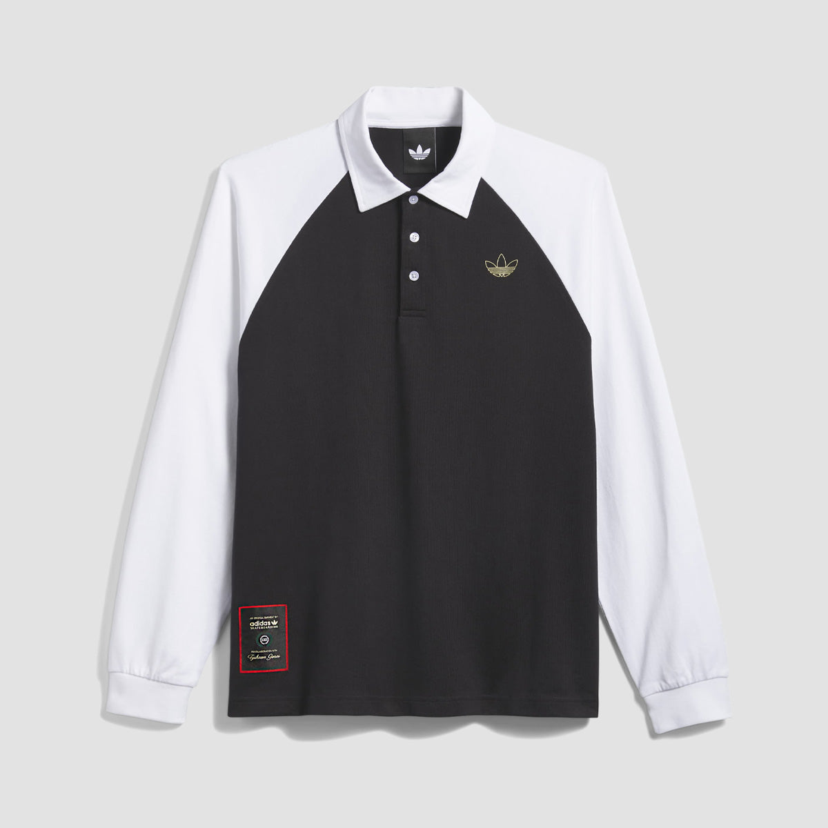 adidas Skateboarding X Tyshawn Rugby Longsleeve Polo Shirt Black/White