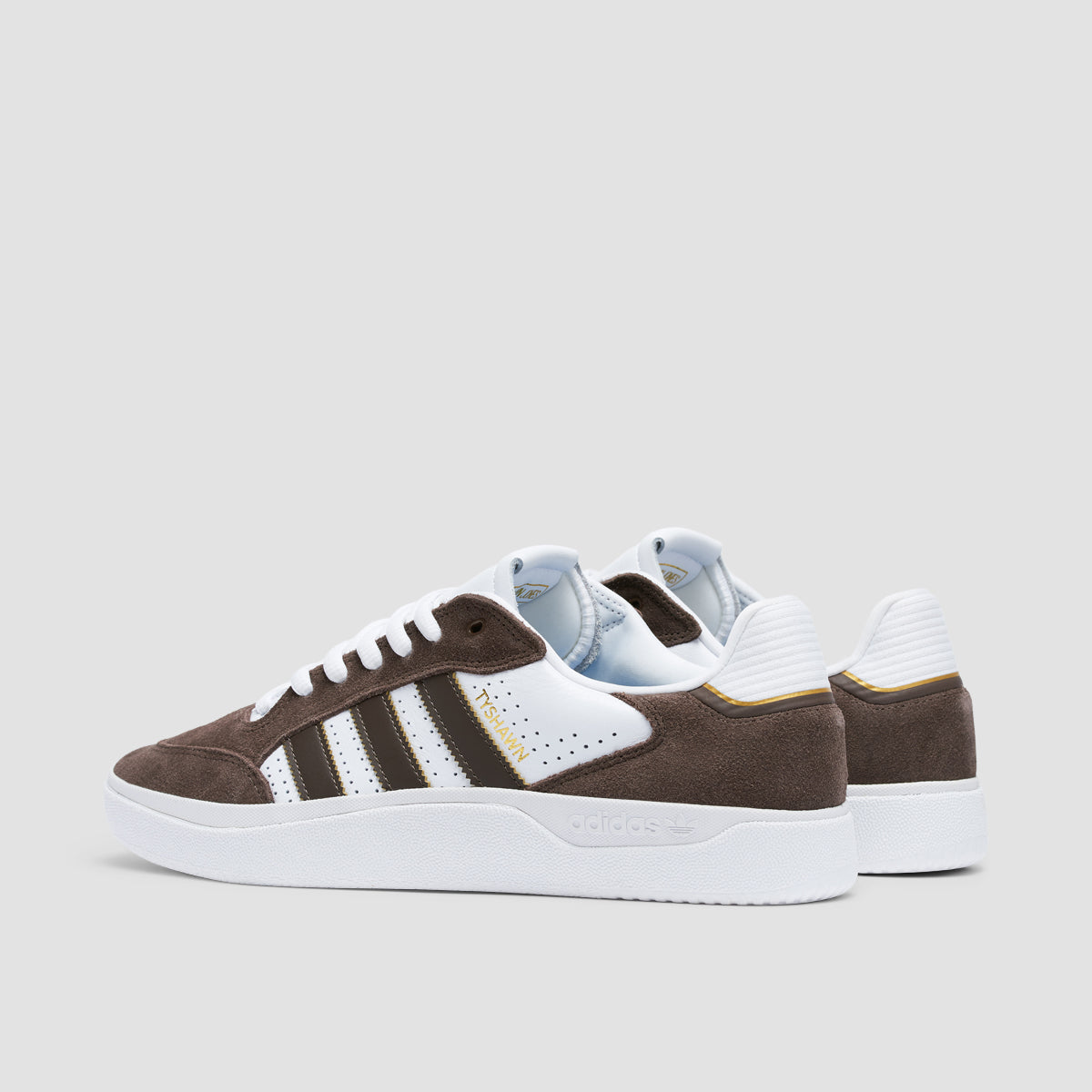 adidas Tyshawn Low Shoes - Brown/Ftwr White/Gold Met
