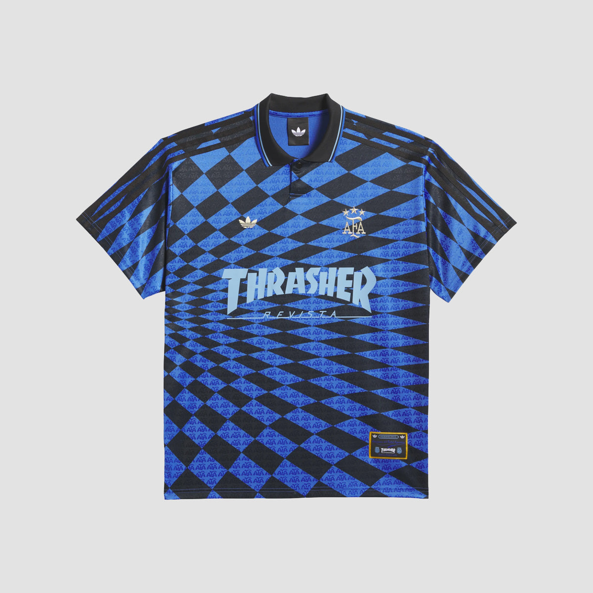 adidas X Thrasher X AFA Argentina Football Jersey T-Shirt Black/Blue