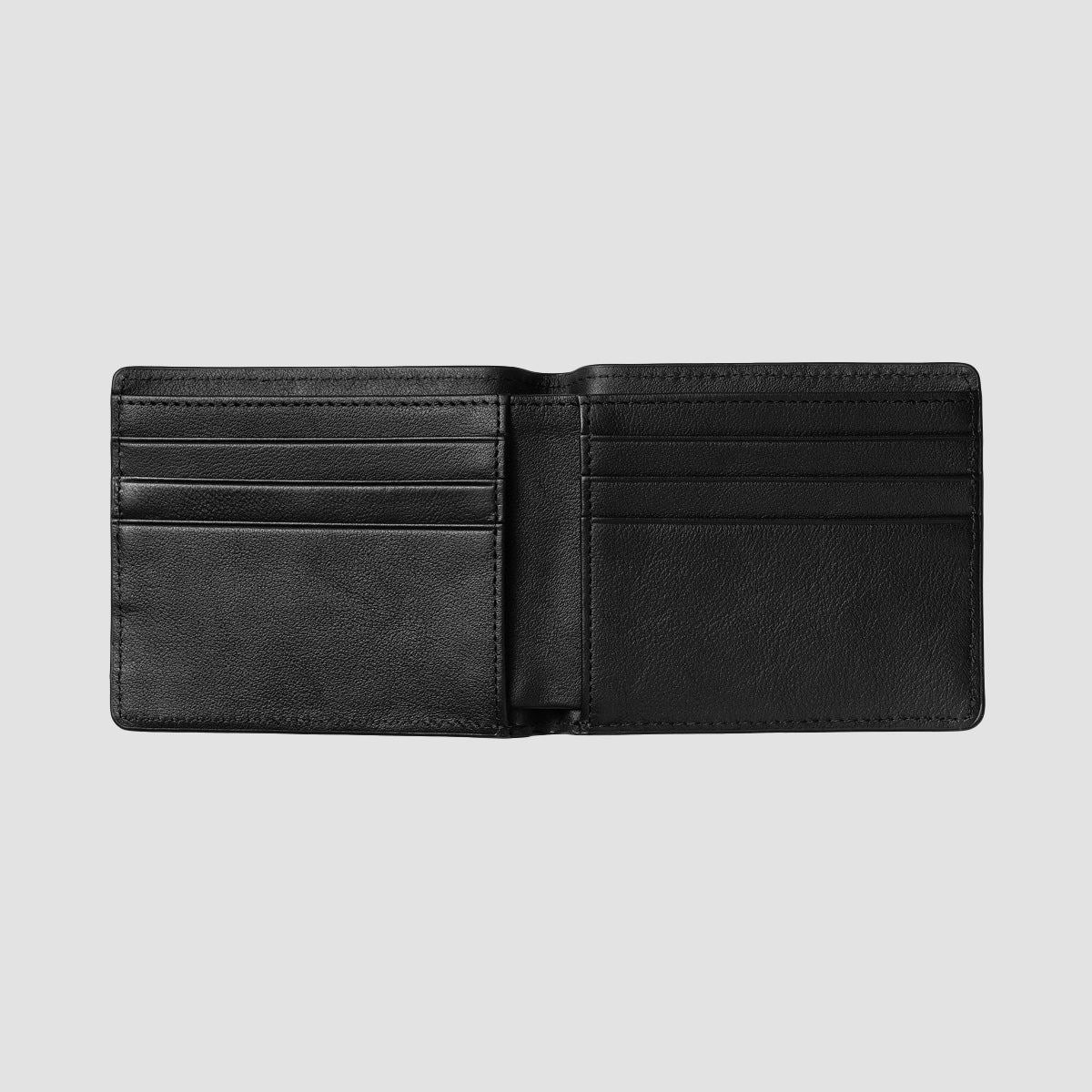Carhartt WIP Vegas Billfold Leather Wallet Black/Silver