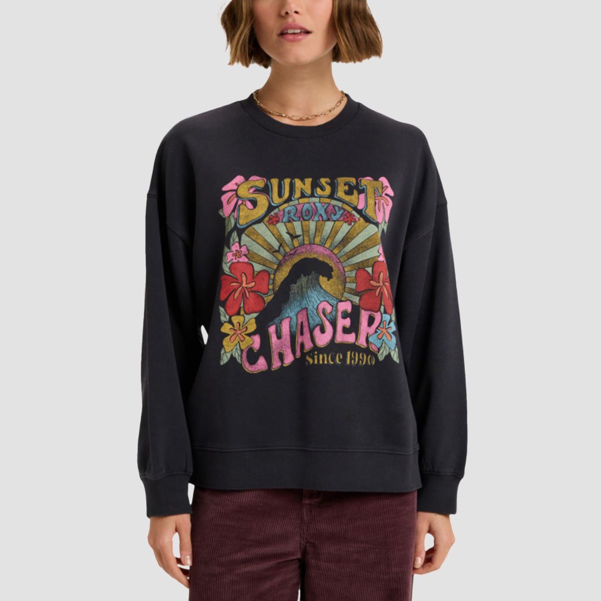 Roxy Lineup Crew Sweatshirt Anthracite - Womens