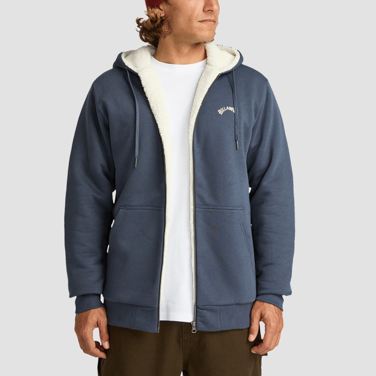 Billabong Arch Sherpa Zip Hoodie Ombre Blue