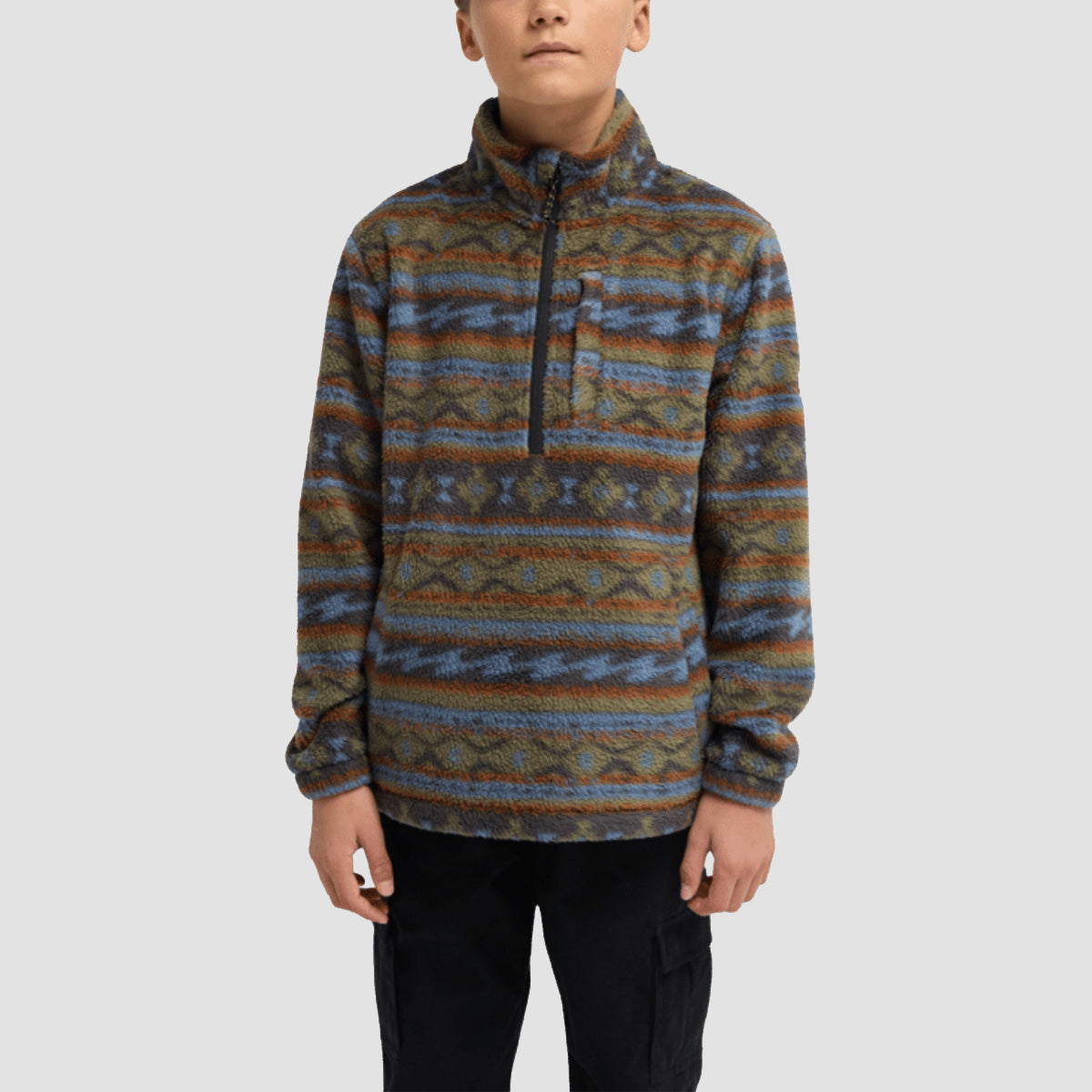 Billabong Boundary Half Zip Fleece Sweatshirt Raven - Kids