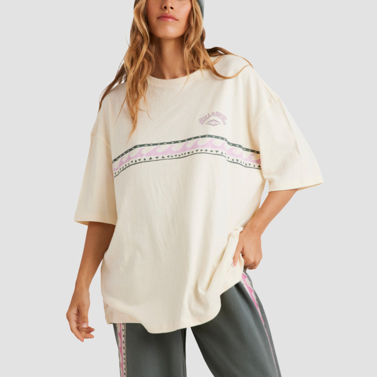 Billabong Looking Up Oversize T-Shirt Whitecap - Womens
