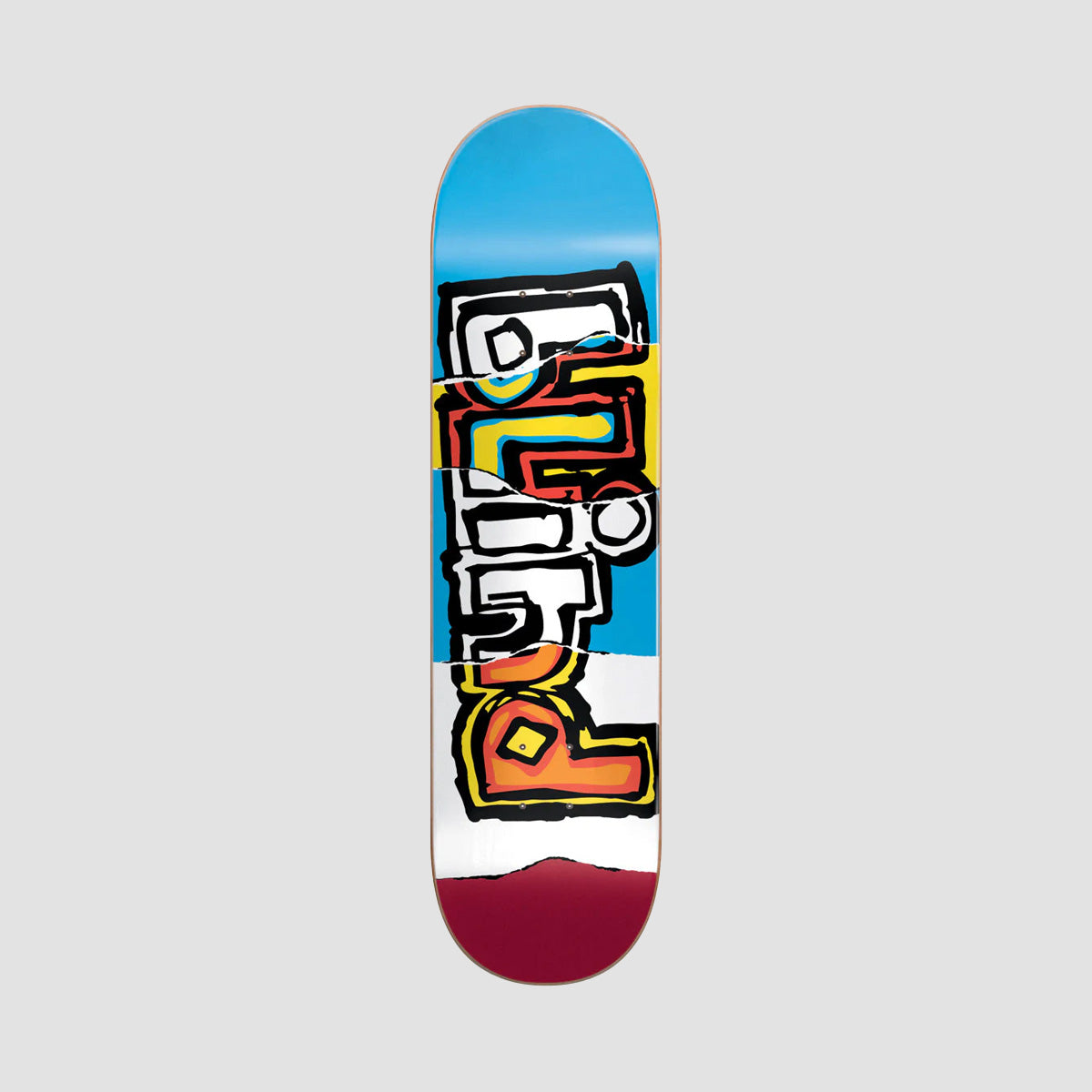 Blind OG Ripped Hybrid Skateboard Deck Light Blue/Red - 8"
