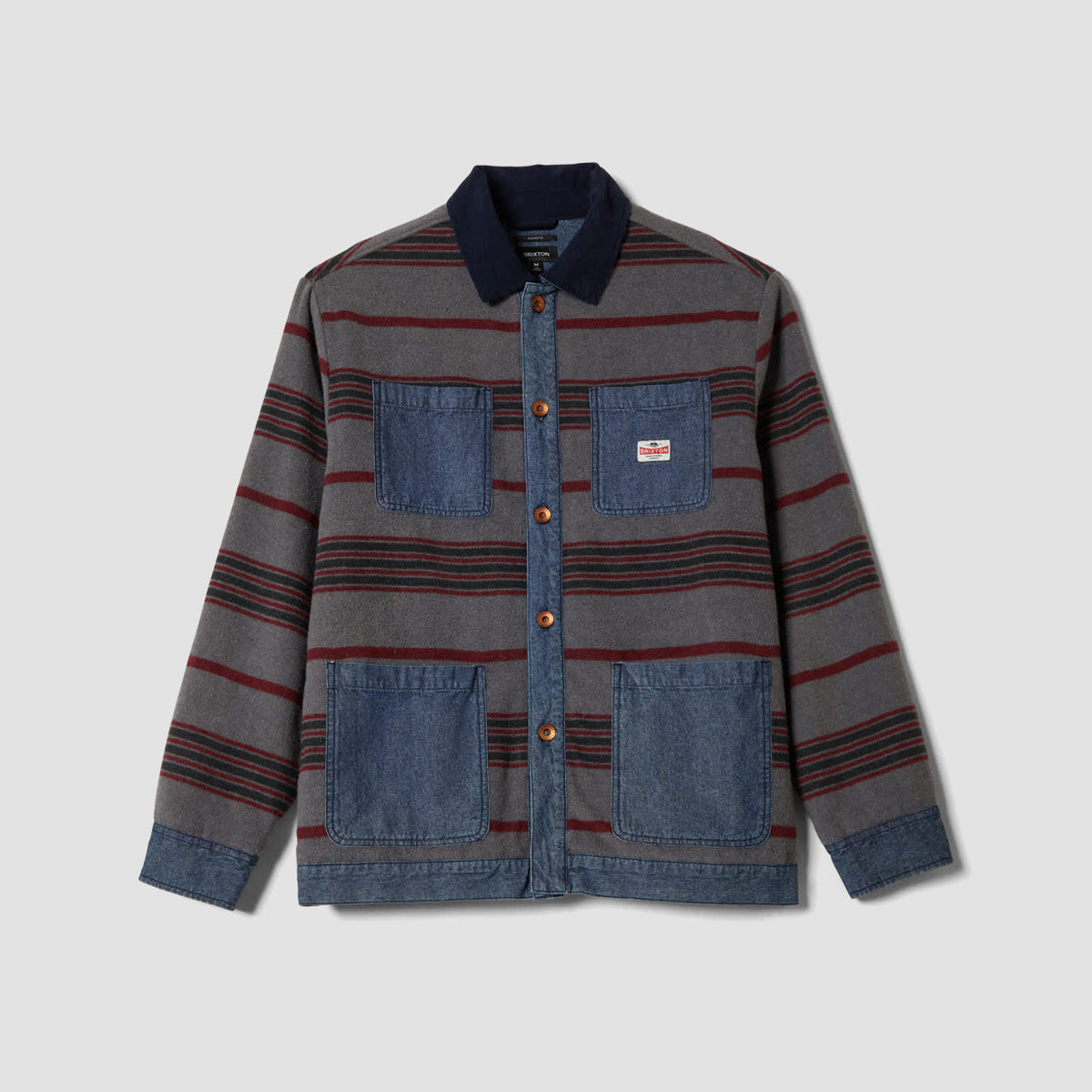 Brixton Altered Threads Chore Coat Jacket Medium Wash Denim