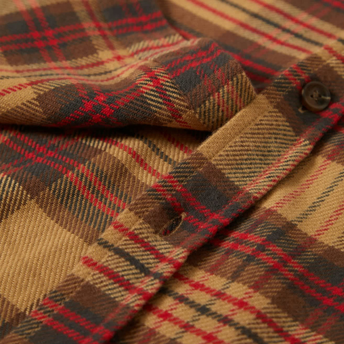 Brixton Bowery Flannel Longsleeve Shirt Curry/Washed Black/Crimson