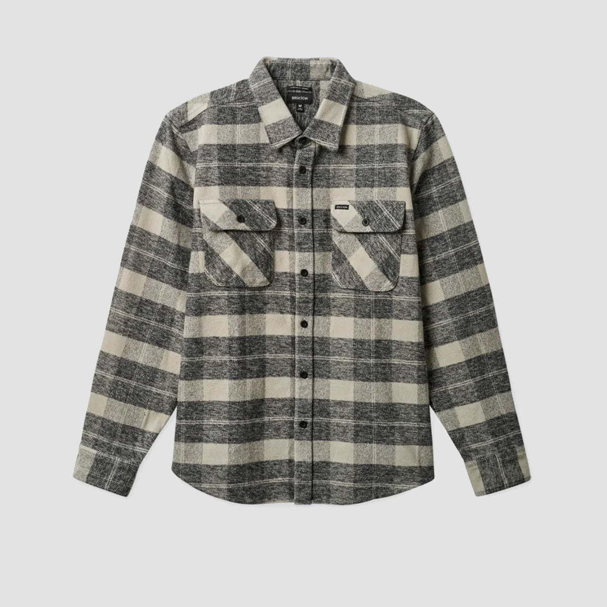 Brixton Bowery Heavyweight Longsleeve Flannel Shirt Black/Charcoal