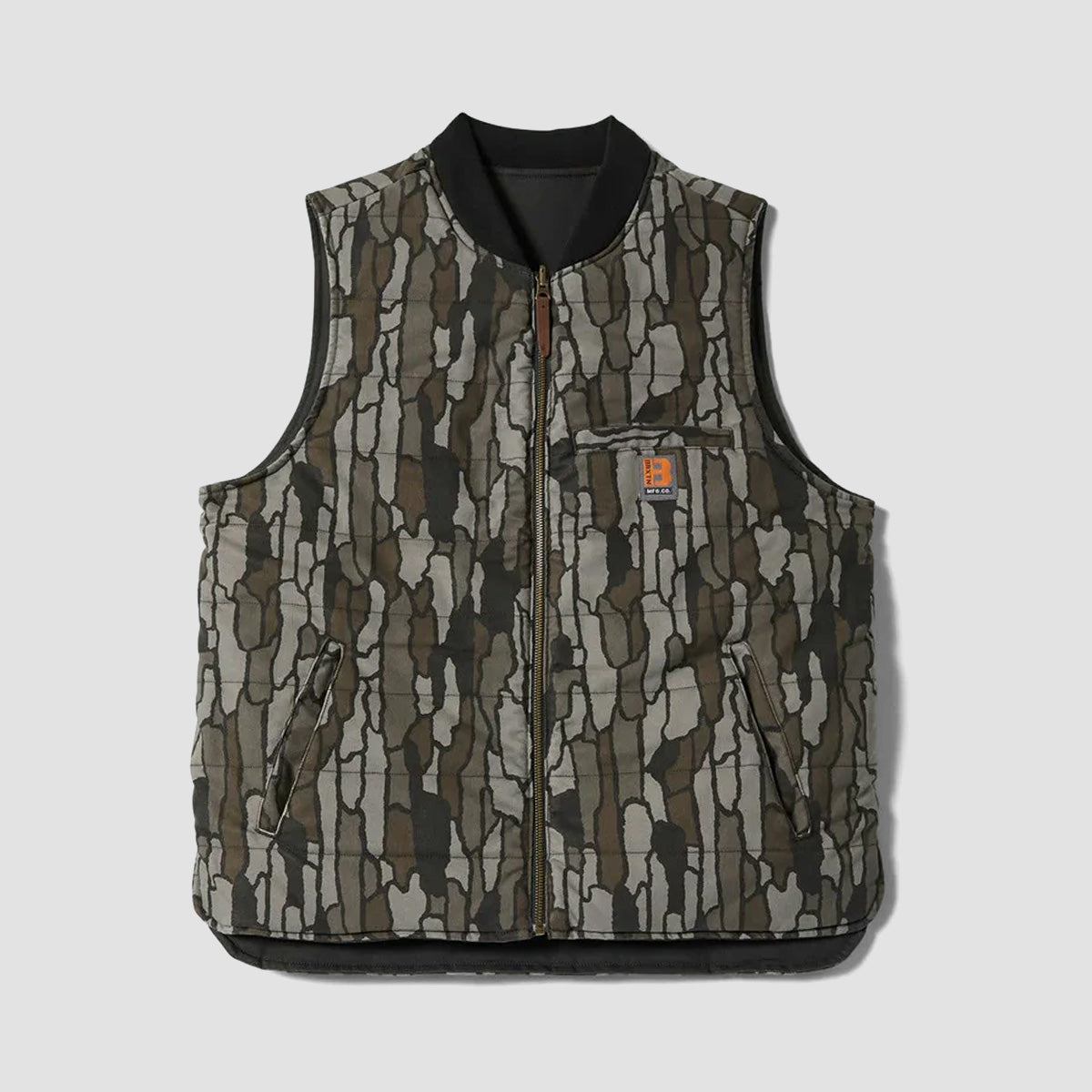 Brixton Builders Abraham Rev Vest Jacket Bark Camo