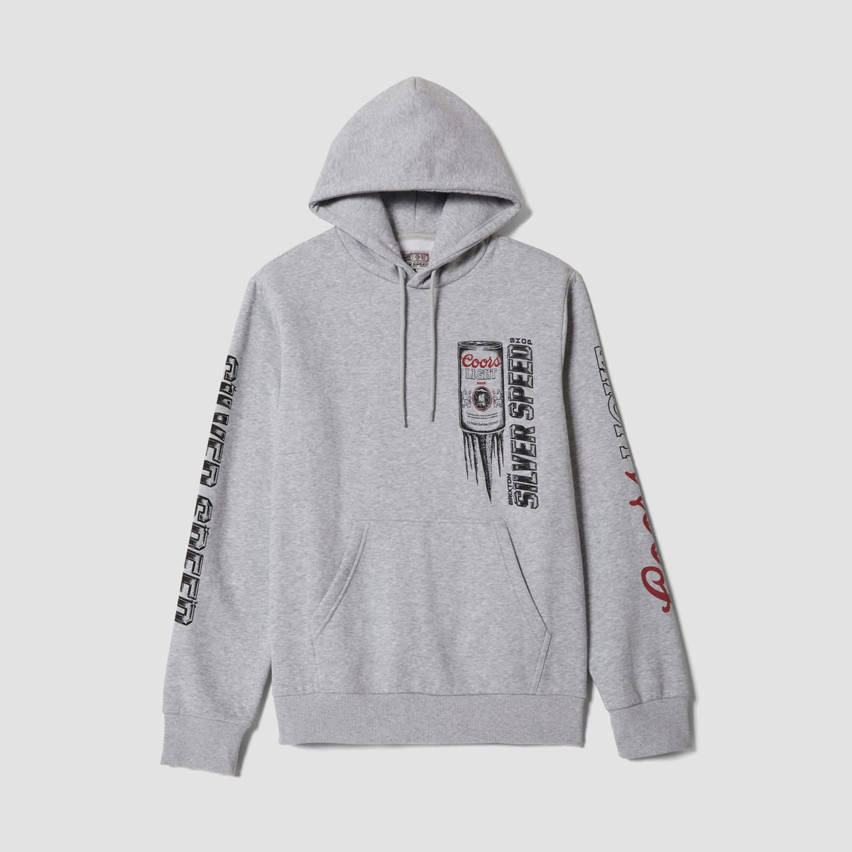 Brixton Coors Light Silver Speed Pullover Hoodie Heather Grey