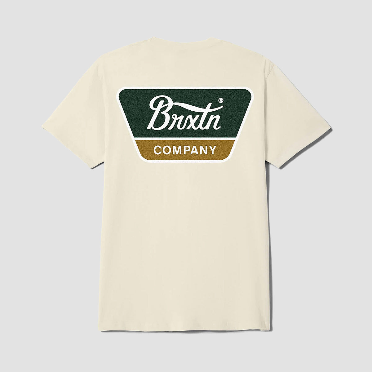 Brixton Linwood T-Shirt Cream/Dark Green/Metal Bronze