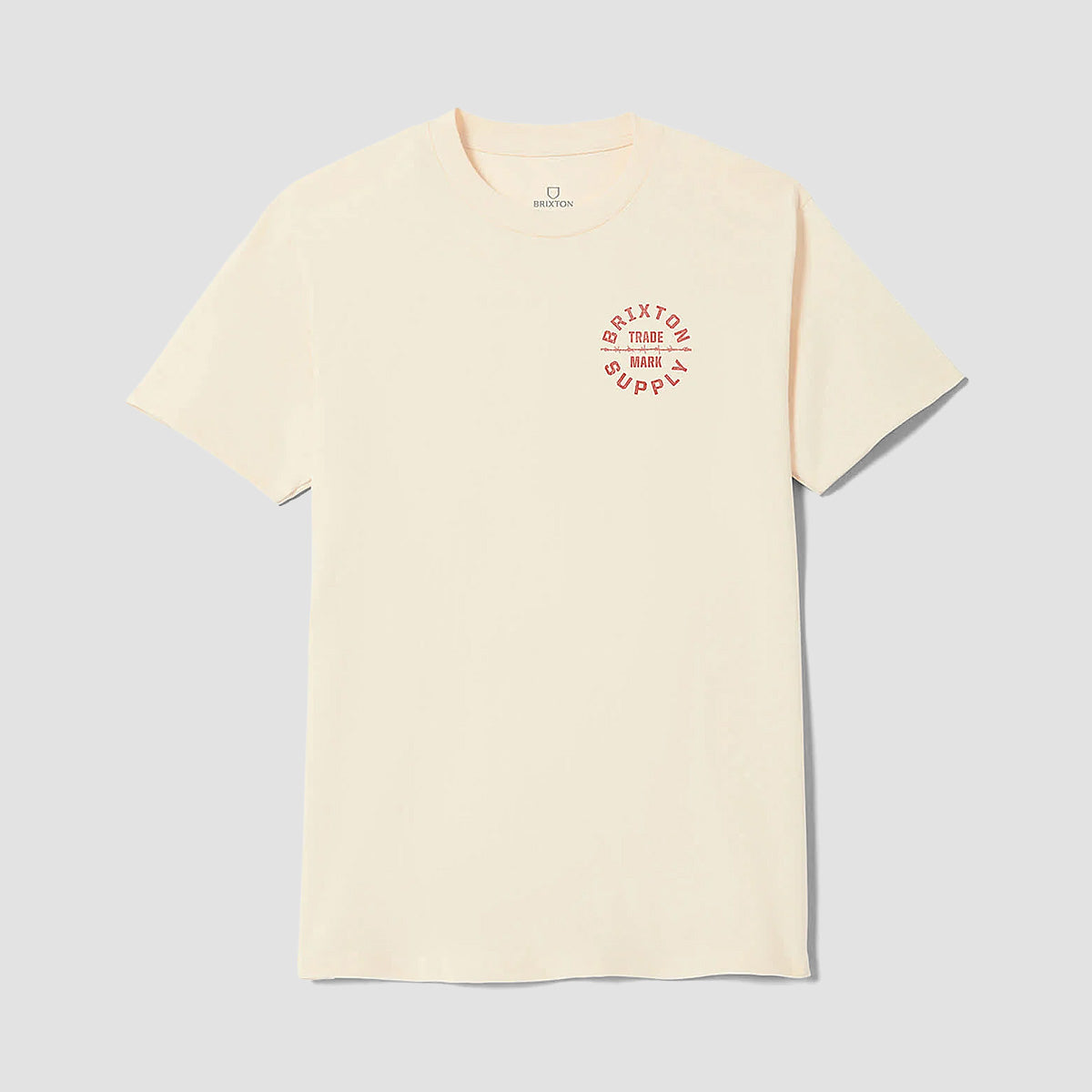 Brixton Oath V T-Shirt Cream/Brick Red