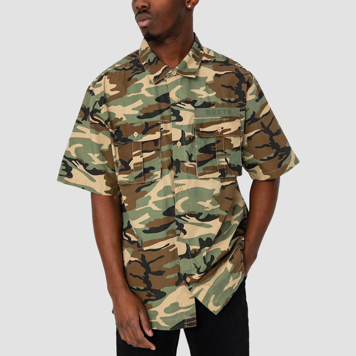 Brixton Surplus Short Sleeve Shirt Camo Surplus