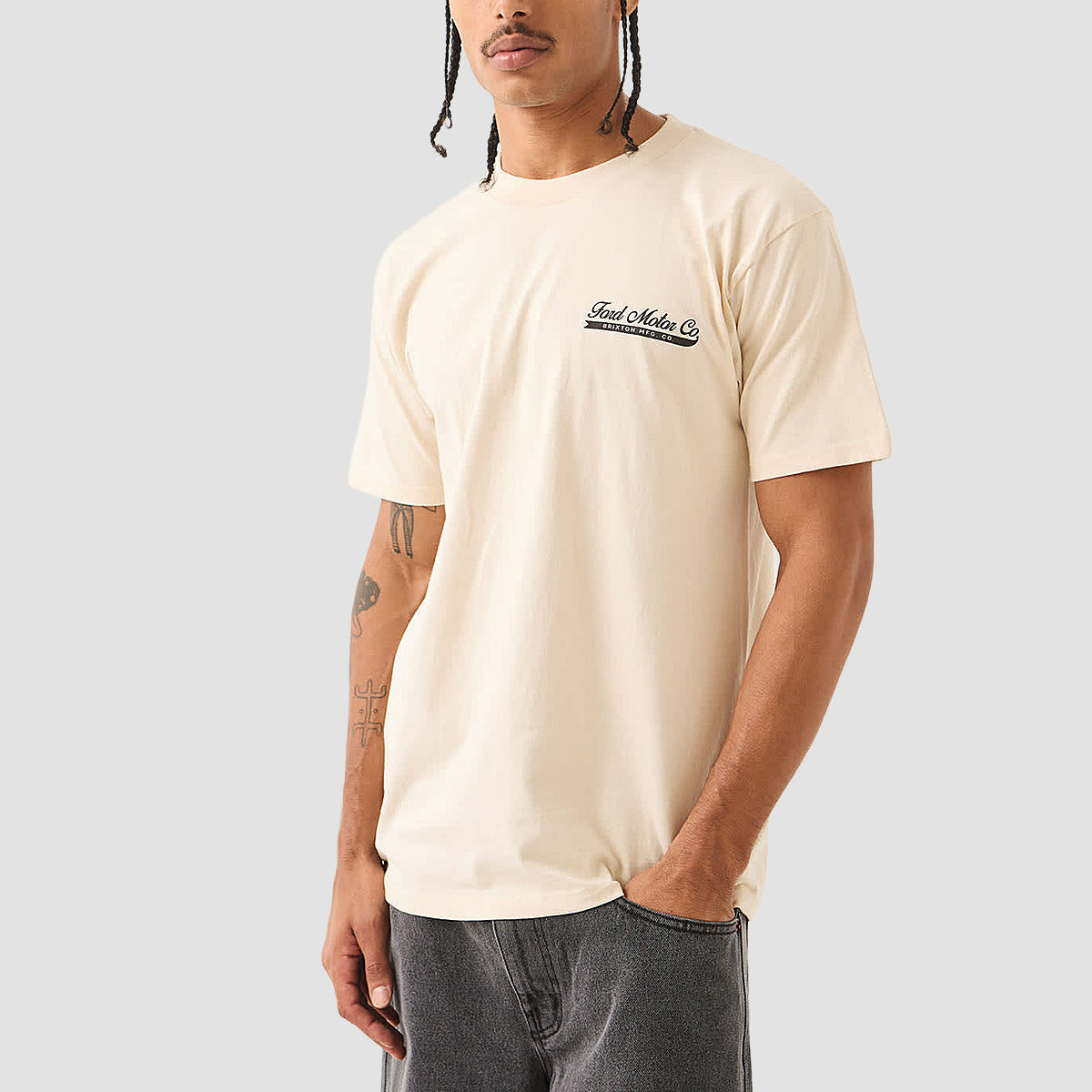 Brixton X Ford 71 Pickup T-Shirt Wimbledon White