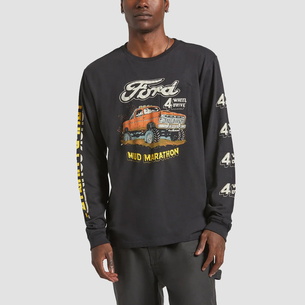 Brixton X Ford Mud Marathon Longsleeve T-Shirt Burnt Rubber
