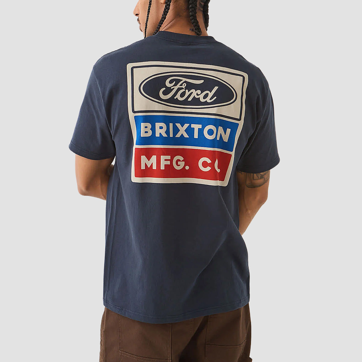 Brixton X Ford Service Dept Pocket T-Shirt American Navy