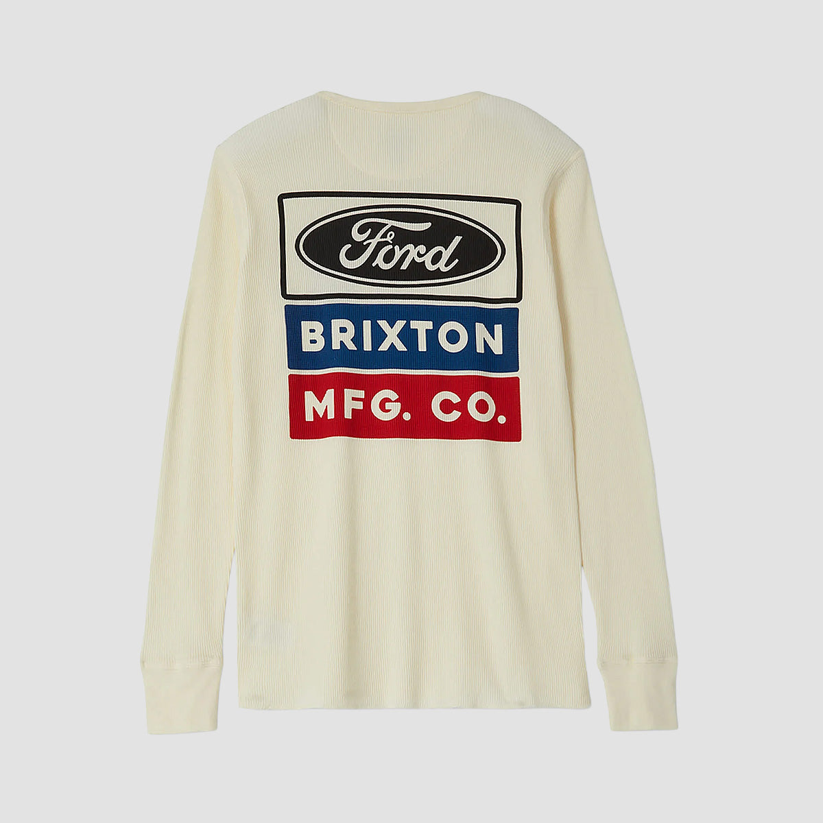 Brixton X Ford Service Dept Waffle Longsleeve T-Shirt Wimbledon White