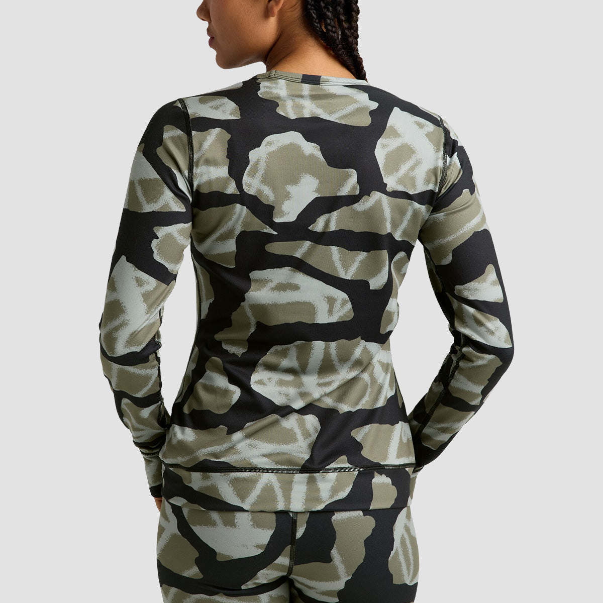 Burton Midweight Base Layer Crewneck Longsleeve T-Shirt Graffiti Camo - Womens