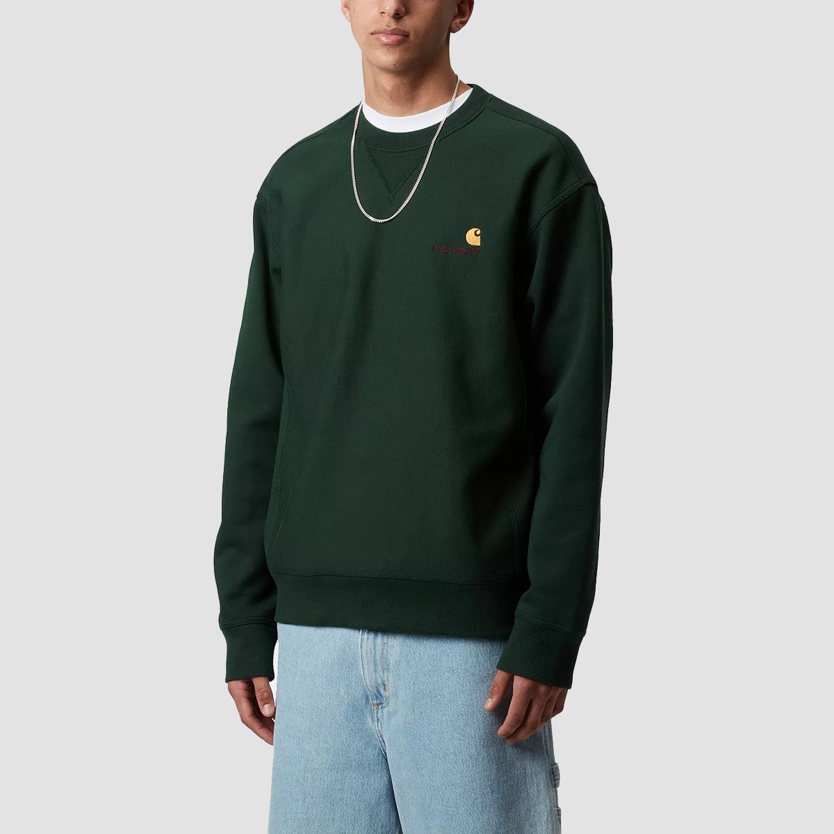 Carhartt WIP American Script Crew Sweatshirt Conifer