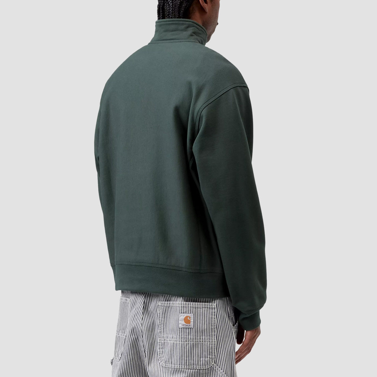 Carhartt WIP American Script Half Zip Sweatshirt Kale Green