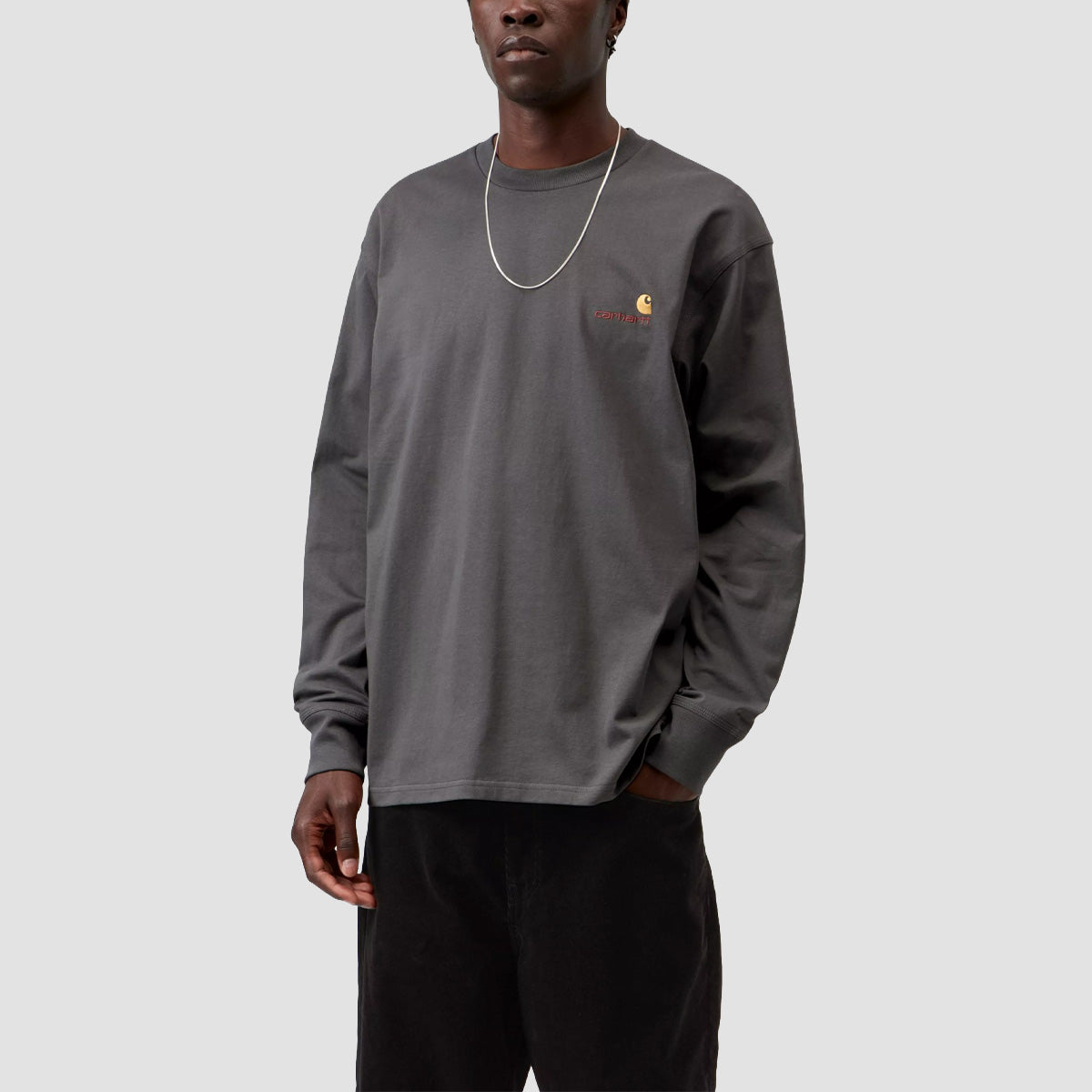 Carhartt WIP American Script Longsleeve T-Shirt Graphite