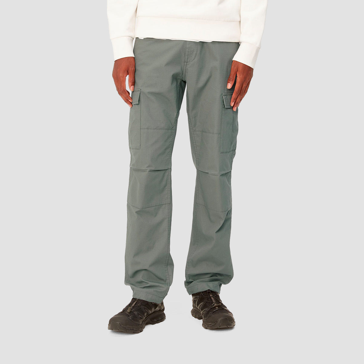 Carhartt WIP Aviation Cargo Pants Smoke Green Rinsed