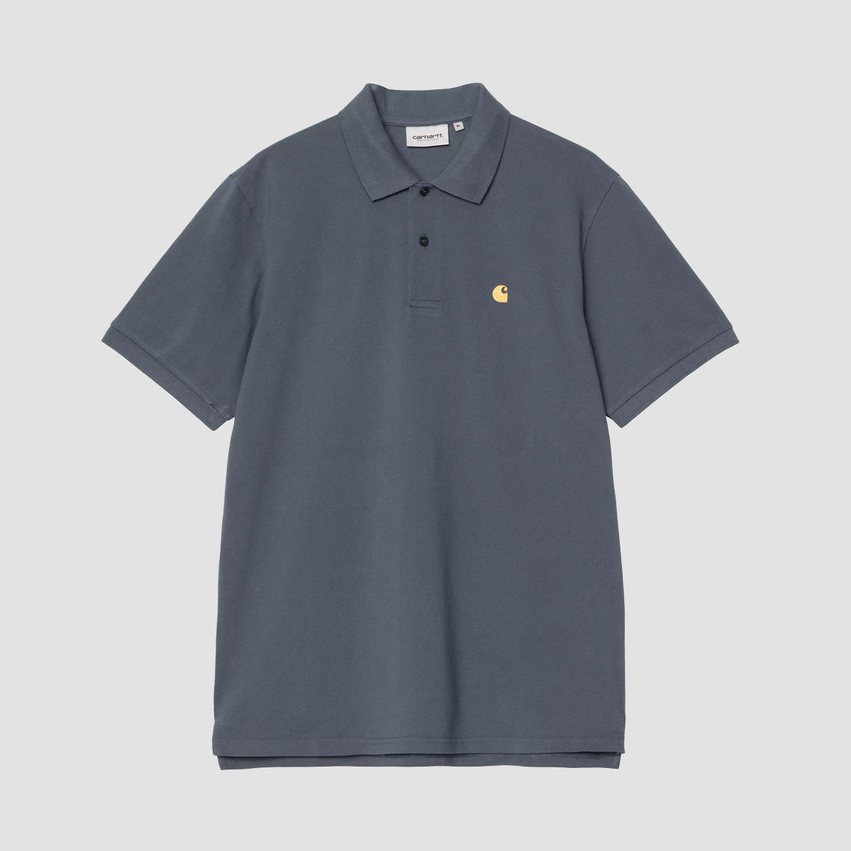 Carhartt WIP Chase Pique Short Sleeve Polo Shirt Cozy Blue/Gold