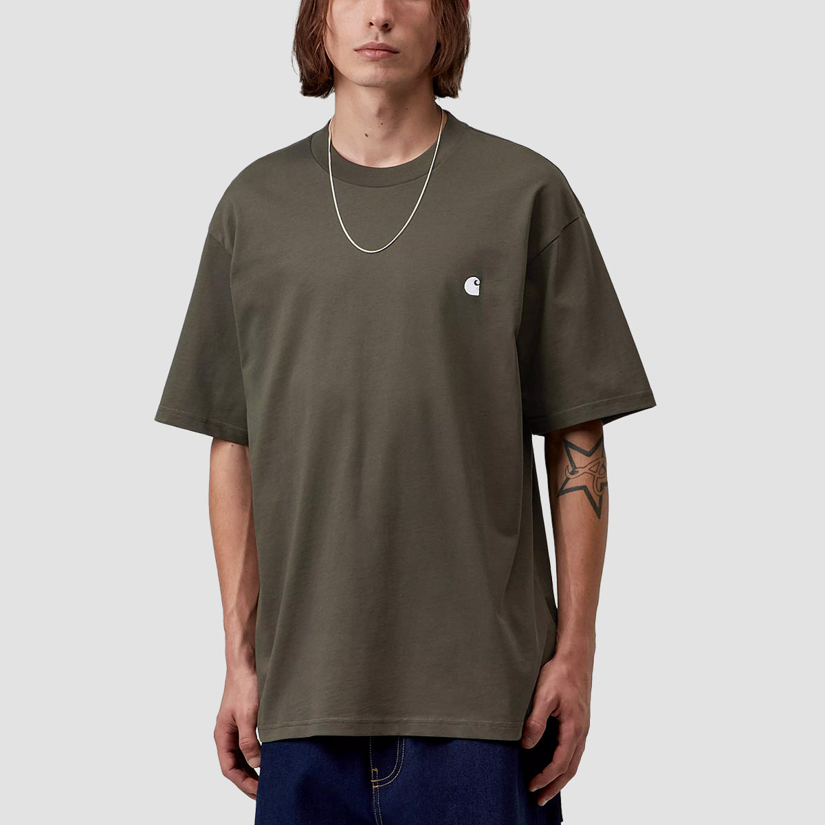 Carhartt WIP Madison T-Shirt Cypress/White