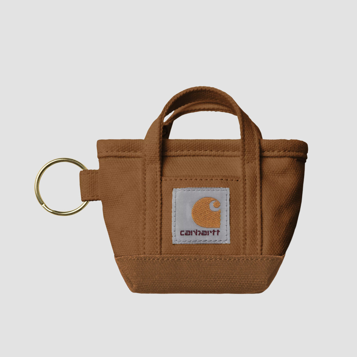Carhartt WIP Mini Tote Bag Keychain Hamilton Brown