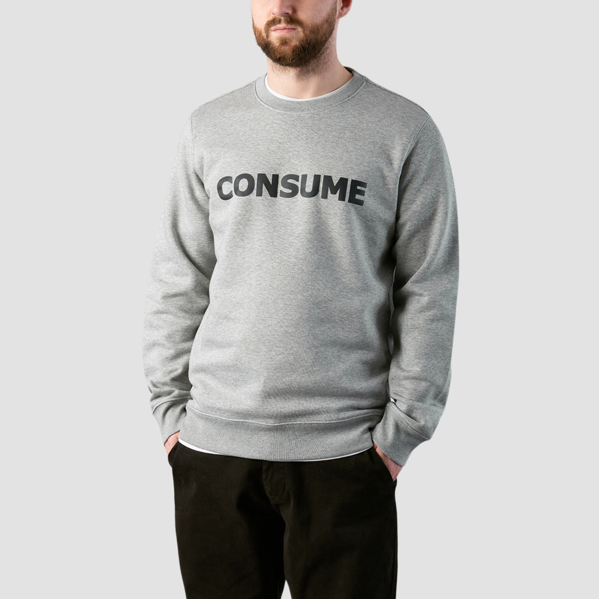 Consume Logo Crew Sweatshirt Athletic Heather/Black