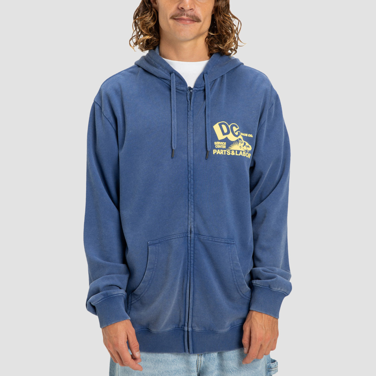 DC Parts Dep Zip Hoodie Estate Blue