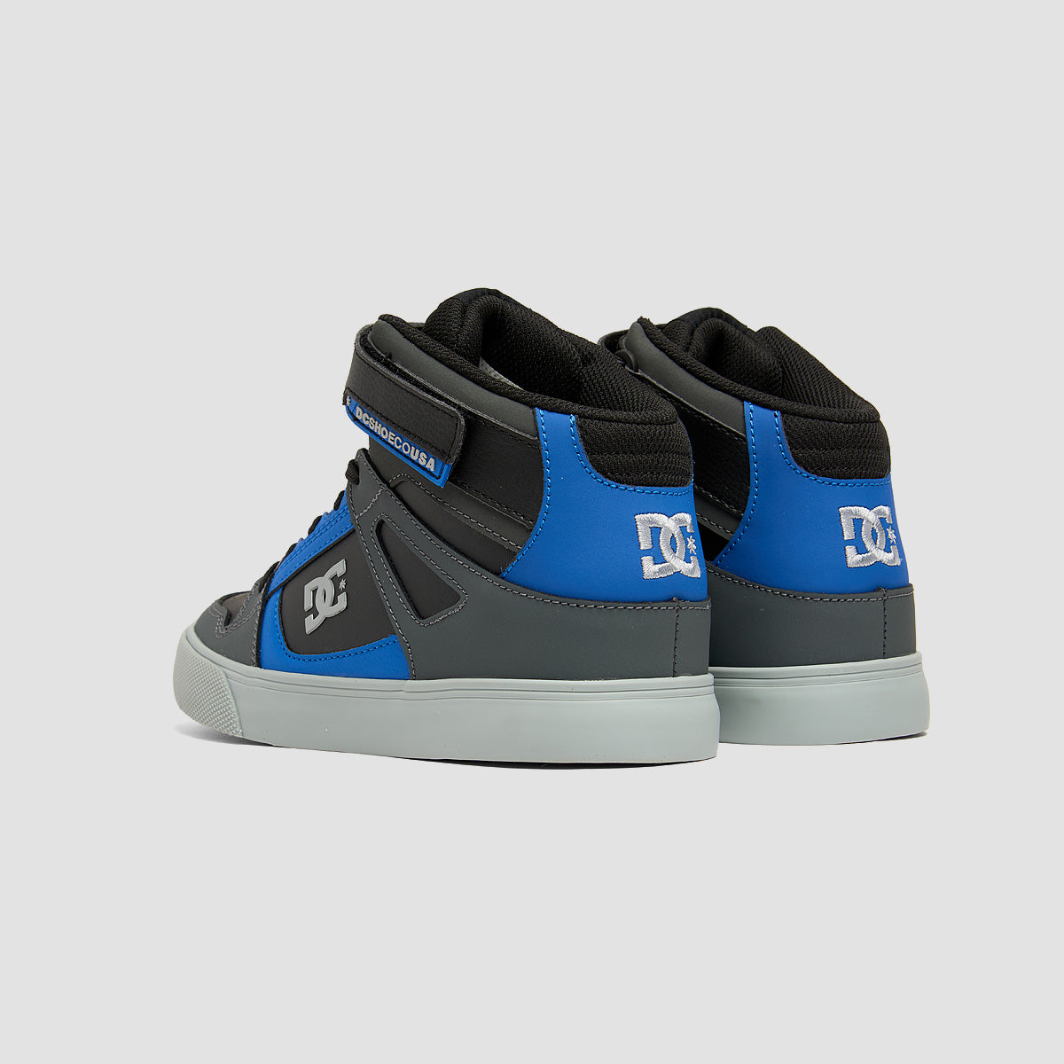 DC Pure High-Top EV Shoes - Grey/Black/Blue - Kids