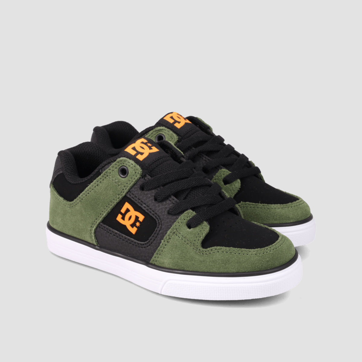DC Pure Shoes - Dark Olive/Black/Orange - Kids