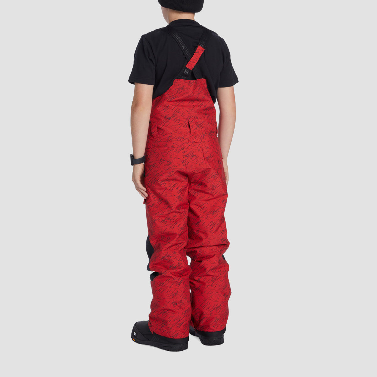 DC Roadblock Snow Bib Pants Stacked Barbados Cherry - Kids
