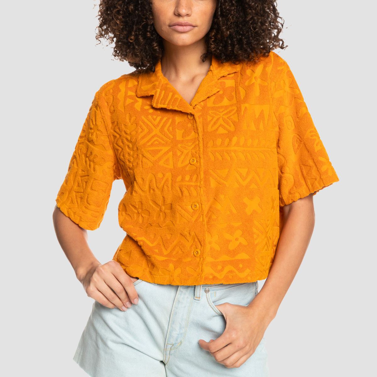 Quiksilver Nomad Culture Cropped Shirt Sunflower - Womens